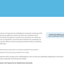 Programme de réhabilitation intestinale - Hôpital de Montréal pour enfants