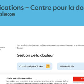 Applications - Centre pour la douleur complexe - Hôpital de Montréal pour enfants