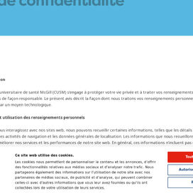 Avis de confidentialité - Hôpital de Montréal pour enfants